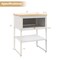 Costway 1/2 PCS Home Nightstand 3-Tier Storage Table with Open Shelf Heavy-duty Metal Frame